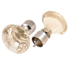 2 Cut Glass Curtain Rod  Vintage Rod Finials