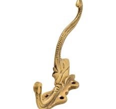 Brass Elephant Head With Trunk Raised  Wall Hook