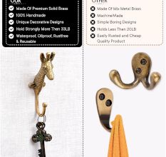 Solid Giraffe Animal Brass Hook