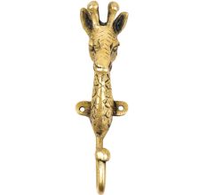 Solid Giraffe Animal Brass Hook