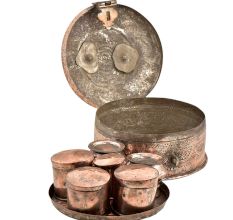 Handmade  Beaten Copper Betel Nut Pandan Box With Handle