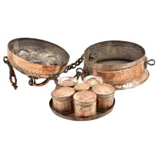 Copper Dome Shaped Indian Betal Nut Box With Handle