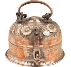 Copper Dome Shaped Indian Betal Nut Box With Handle