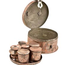 Indian Paan Daan Betel Leaf Storage Copper Container Box