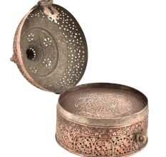 Copper Engraved Betel Box in Stupa-form with Internal Copper Containers