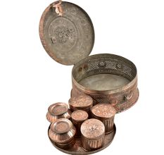 Hand Etched Spiral Jali Design Betal Nut box With Lock Handle
