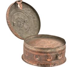 Hand Etched Spiral Jali Design Betal Nut box With Lock Handle