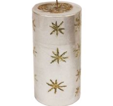 Decorative  Wax Candle In Silver