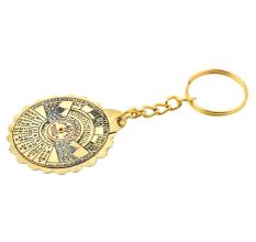 Brass Metal Perpetual Calendar Keychain With Taj Mahal