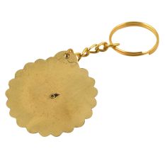 Brass Metal Perpetual Calendar Keychain With Taj Mahal