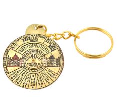 Handmade 40 year Brass Calendar Taj Mahal Image Key Chain