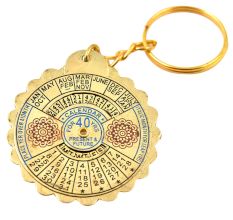 Big Flower 40 Year Perpetual Calendar Keychain With Scalloped Edges