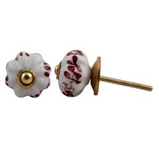 Cherry White Medium Knob