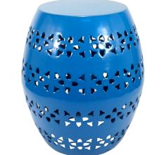 Floral Stool Blue