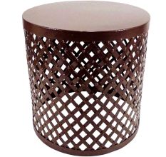 Metal Cutout Round Accent Table