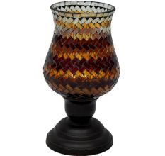 Metal/Glass Hurricane In 10 Inches