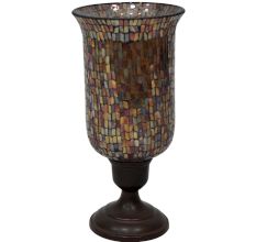 Metal/Glass Hurricane In 12 Inches