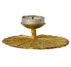 Dhokra Lotus Leaf Candle Stand
