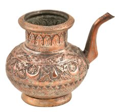 Engraved Copper Water Pot With A Spout