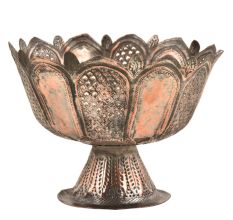 Vintage Copper Pedestal Bowl Confectionery Serving Dish