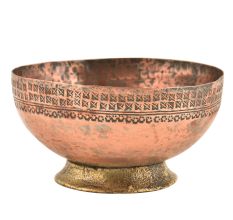 Vintage Hand Hammered Starry Sun Designed Bowl