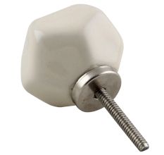 Solid Cream Octagon Ceramic Knobs Online