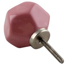 Solid Pink Octagon Ceramic Knobs Online
