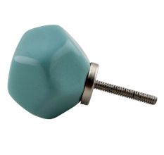 Solid Sea Green Octagon Ceramic Knobs Online