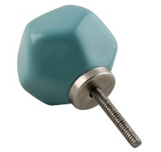 Solid Sea Green Octagon Ceramic Knobs Online