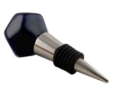 Solid Navy Blue Octagon Ceramic Wine Stopper Online