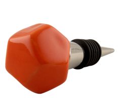Solid Orange Octagon Ceramic Wine Stopper Online