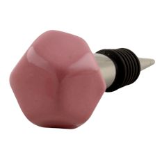 Solid Pink Octagon Ceramic Wine Stopper Online