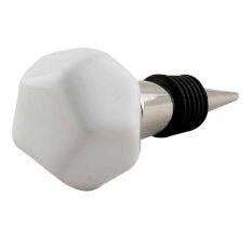 Solid White Octagon Ceramic Wine Stopper Online