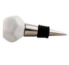 Solid White Octagon Ceramic Wine Stopper Online