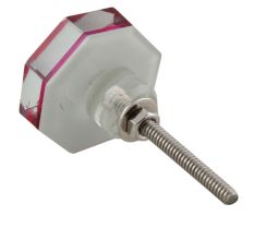Queen Pink Flat Octagon Dresser Glass Knob Online