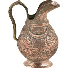 Copper Vintage Floral Engraved Jug