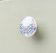 Turquoise Ceramic Floral Cabinet Knob Online