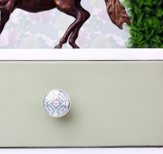 Turquoise Ceramic Floral Cabinet Knob Online