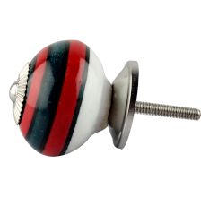 Forest Green And Red Strip Ceramic Cabinet Knobs Online