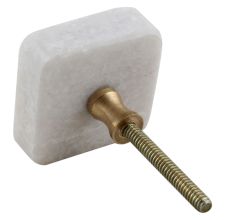 White Stone Square Cabinet Knobs Online