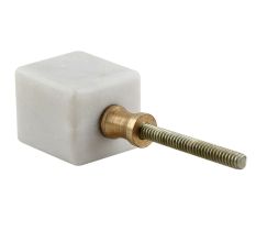 White Stone Square Dresser Knobs Online