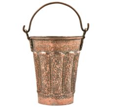 Handmade India-Inspired Copper Bucket With Handle