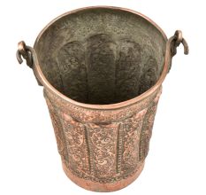 Handmade India-Inspired Copper Bucket With Handle