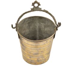 Brass Bucket Horizontal lines With Decorative Handle