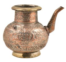 Copper Hand Engraved Floral Engraved Islamic Style Holy Water Pot