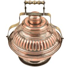 Large Embossed Design Copper Bowl Carrier Container