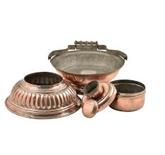 Large Embossed Design Copper Bowl Carrier Container