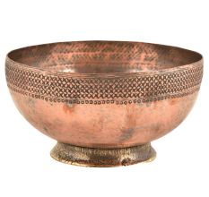 Starry Pattern Border Engraved On Rim OF Copper Bowl