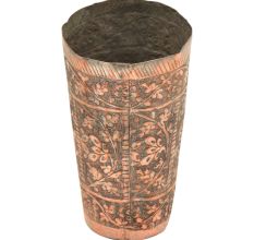 Engraved Handmade Copper Floral Design Glass