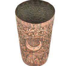  Copper Finely Engraved Islamic Lassi Cup